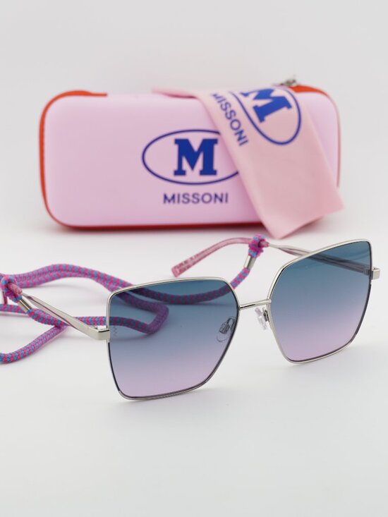 M Missoni MMI 0101/S 0DOH I4 Square Sunglasses - Palladium/Blue main image 9